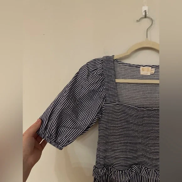 Nation LTD Striped Puff Sleeve Minidress - Size XS - Picture 5 of 7